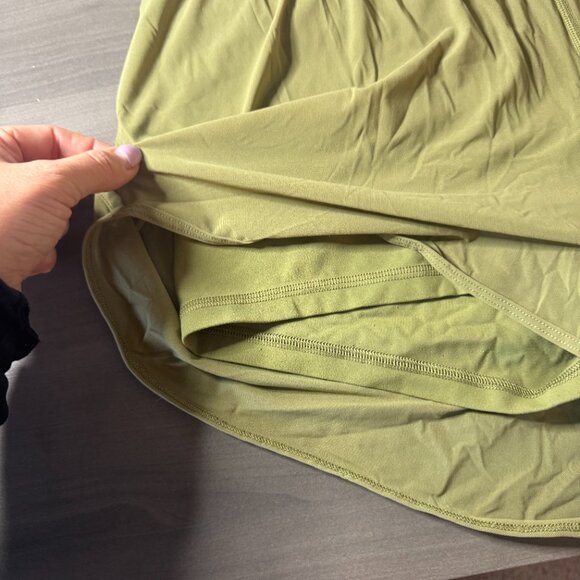 Lululemon Nulu and Mesh High-Rise Yoga Short 3.5" size 10, Bronze Green - Picture 2 of 4